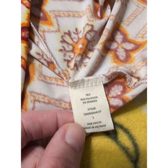 Tea Please Multicolor Keyhole Back Blouse Women's Size L NWT - Picture 5 of 7